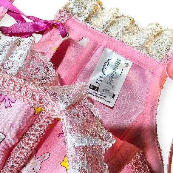 Littleforbig Women's Lace Up Boned Overbust Corset Bustier Bodyshaper - Picture 5 of 9